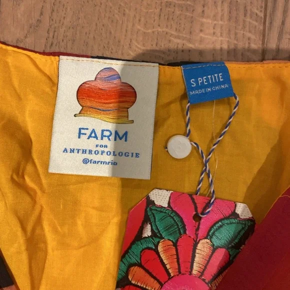 nwt farm rio anthropologie short-sleeve wrap front maxi dress - size S Petite - Picture 3 of 8